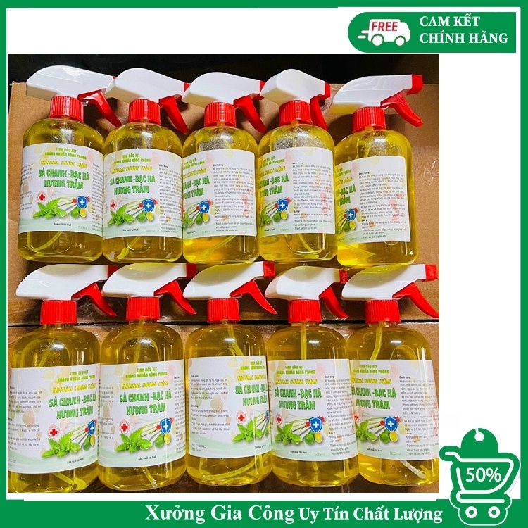 Tinh Dầu Xịt Kháng Khuẩn Xông Phòng 500ml Hương Tự Nhiên - Nhiều Mùi