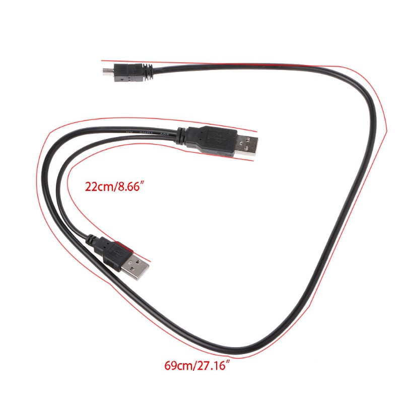Dây Cáp Chia Cổng Usb 2.0 Type A Sang Đầu Cắm Mini Usb Y Cho Ổ Cứng Di Động
