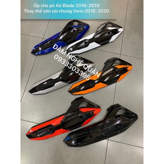 Ốp che pô Air Blade 2016-2019 thay thế sơn đủ màu trắng / bạc / cam / đỏ / xanh dương / đen xài chung vario 2018-2020