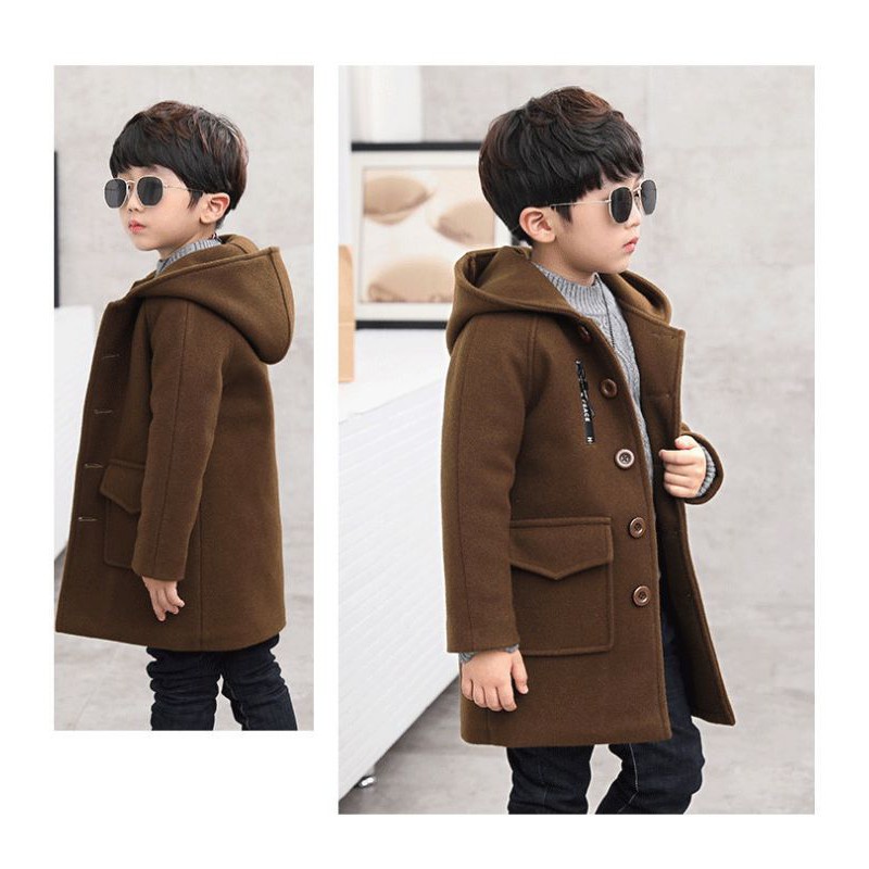 Áo dạ măng tô cho bé trai 4-9 tuổi