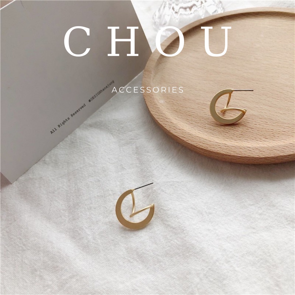 Bông Tai, Khuyên Tai Tròn Chữ X Basic | CHOU ACCESSORIES |
