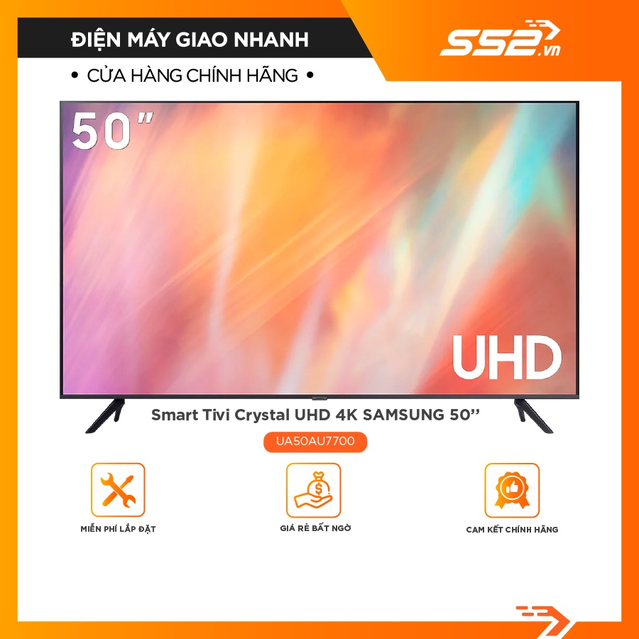 Smart Tivi Crystal UHD 4K Samsung 50 Inch UA50AU7700- Bảo Hành Chính Hãng