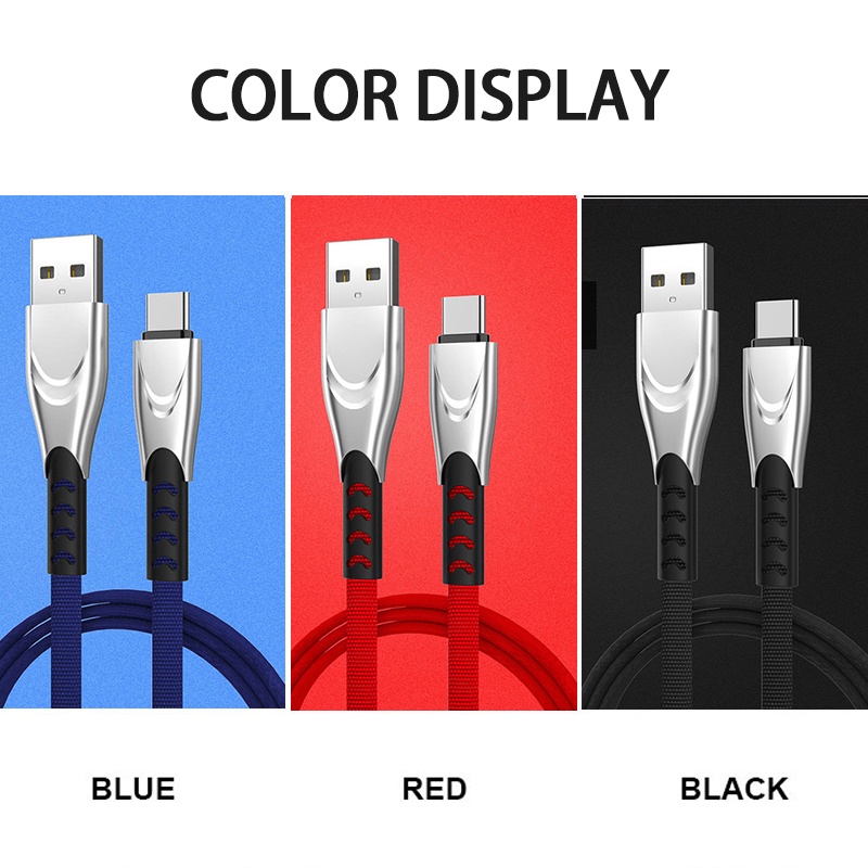 Dây Cáp Sạc Dữ Liệu Usb Nhanh 2.5A Bằng Hợp Kim Cho Micro Usb / i-P / Type C
