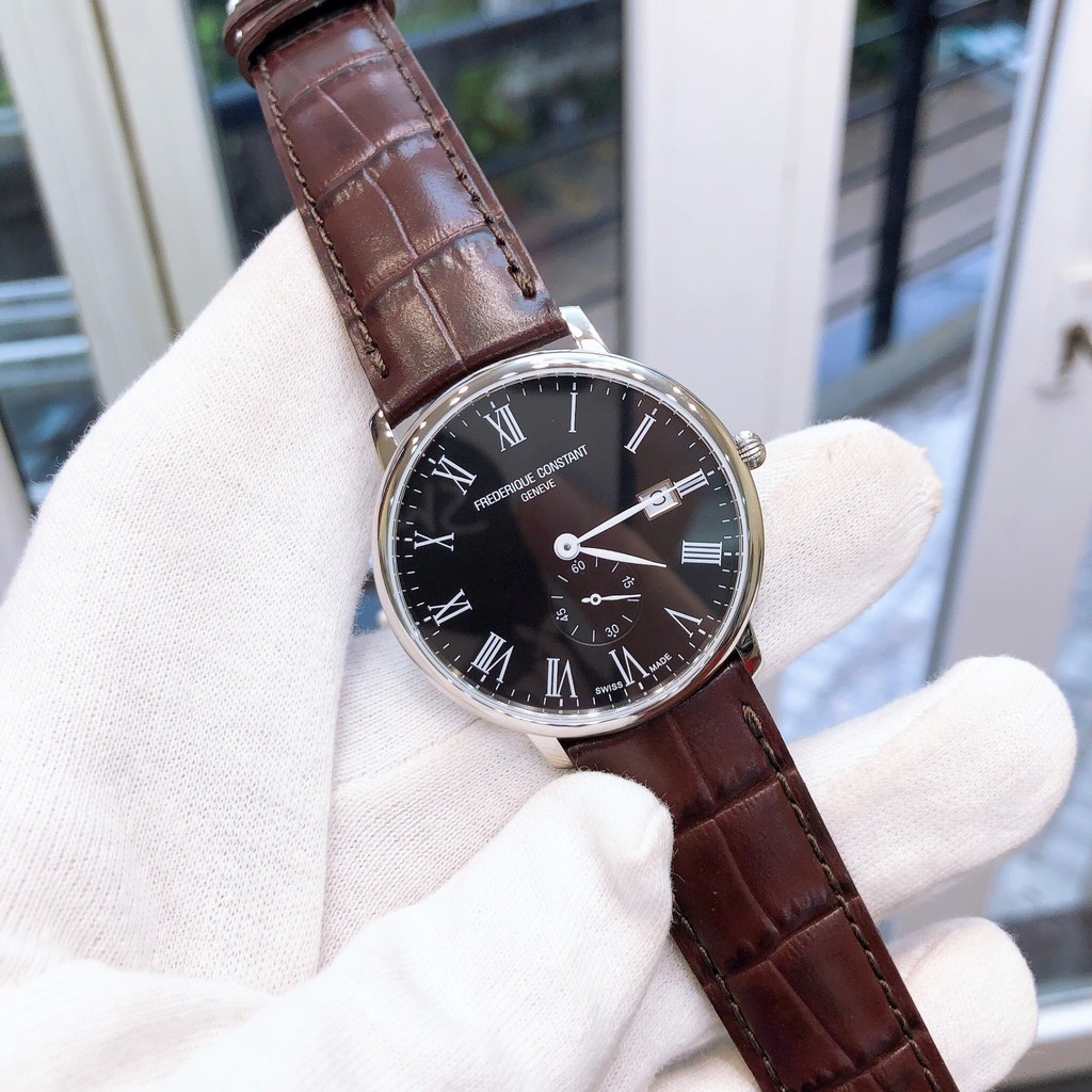 Đồng hồ nam Frederique Constant 245BR5S6DBR siêu mỏng - Máy Quartz Pin Thụy Sĩ - Kính Sapphire