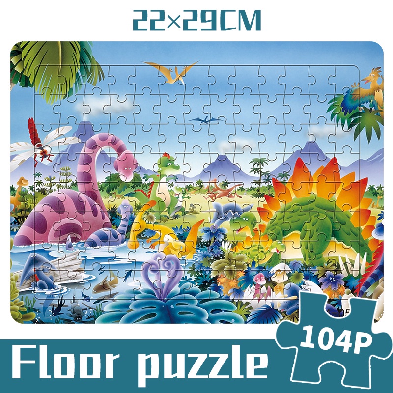 Bộ đồ chơi xếp hình khủng long hoạt hình gồm 104 mảnh cho bé