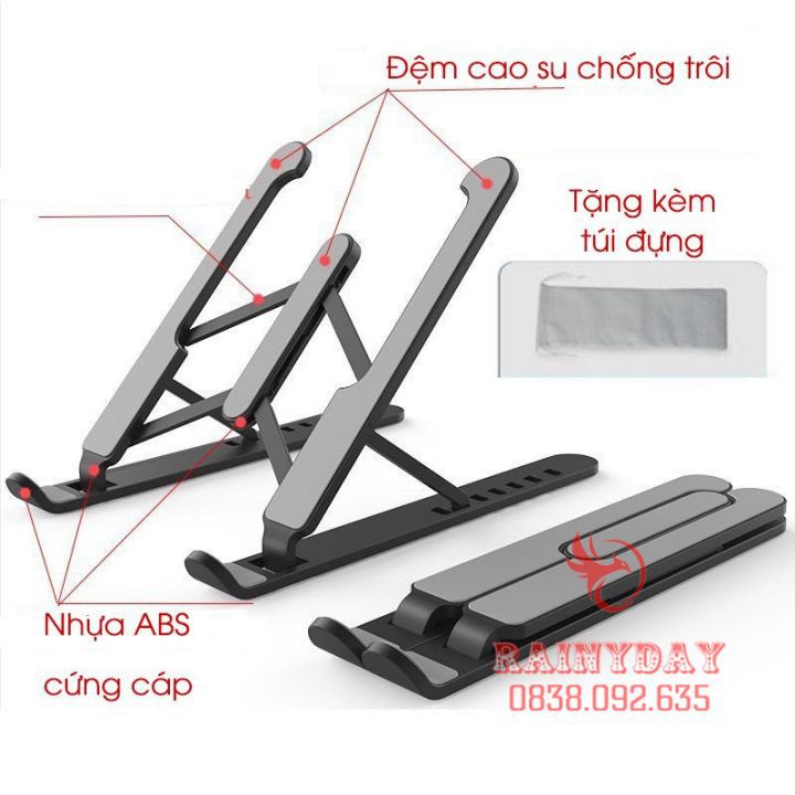 Giá đỡ laptop stand để kê tản nhiệt laptop macbook pro máy tính xách tay bằng nhựa gấp gọn để bàn