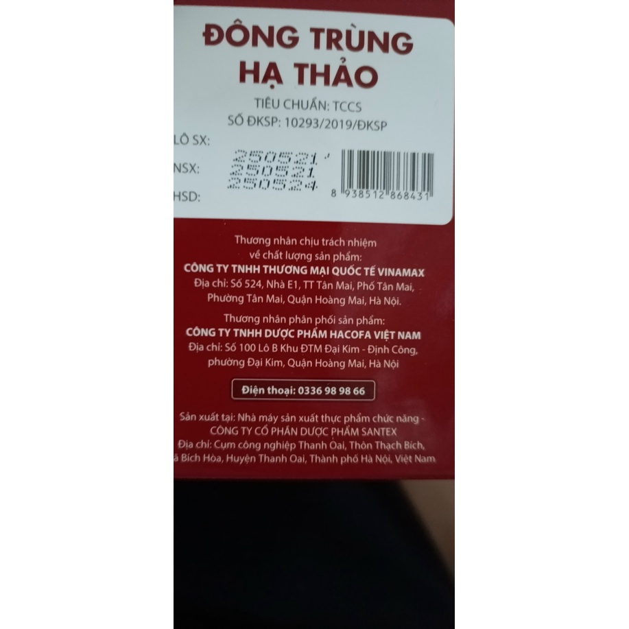 Đông trùng hạ thảo - Viên uống ăn ngon 30 viên tăng cường sức đề kháng bổ sung vitamin và khoáng chất giúp ăn ngủ ngon