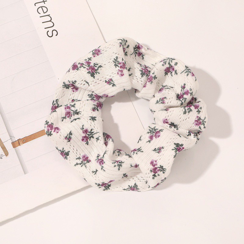 Dây Cột Tóc Co Giãn In Họa Tiết Hoa Ngọt Ngào Tươi Mới Cho Nữ