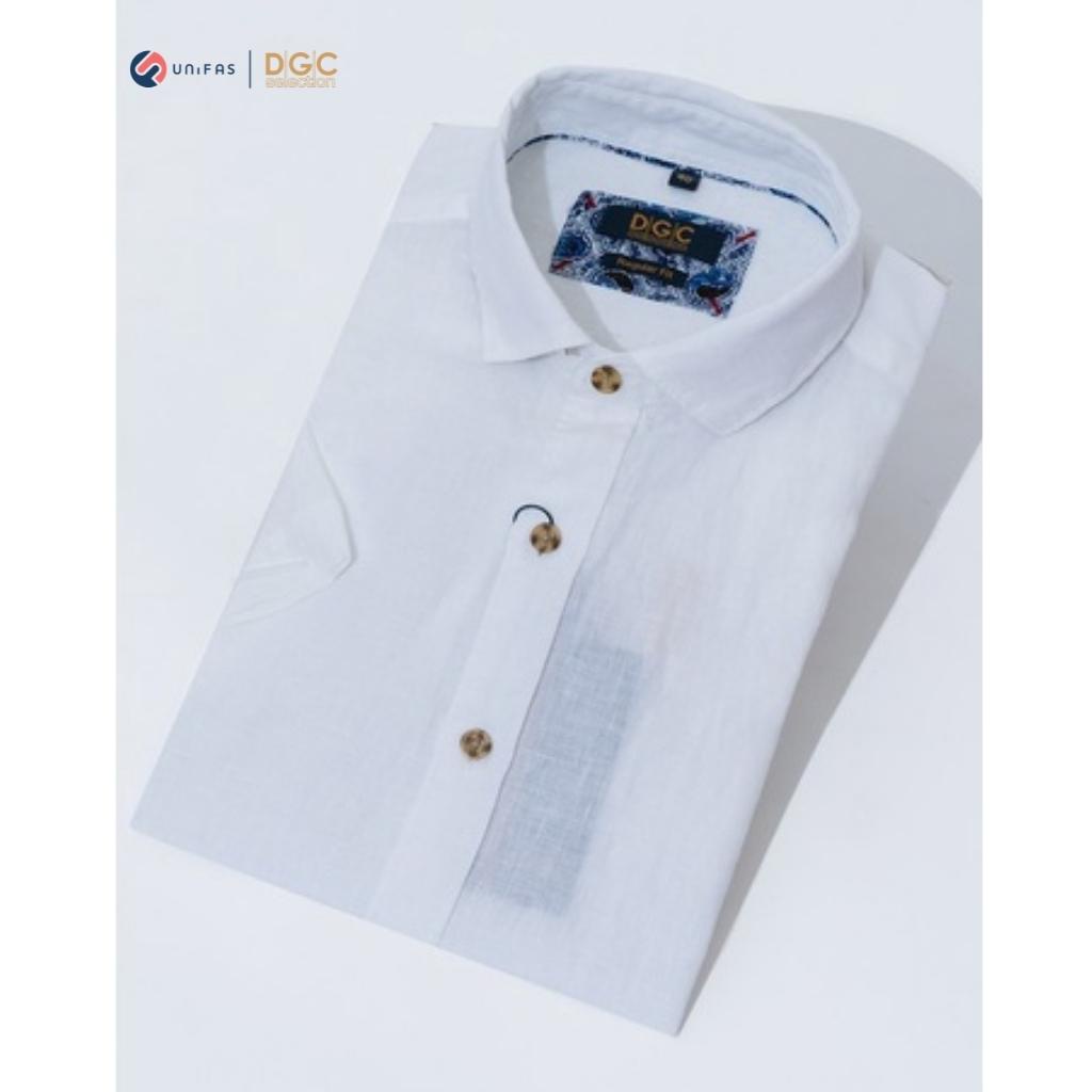 Áo sơ mi nam DGCs ngắn tay dáng suông trơn màu, chất vải mềm thoáng mát thấm hút tốt SASNCB32M