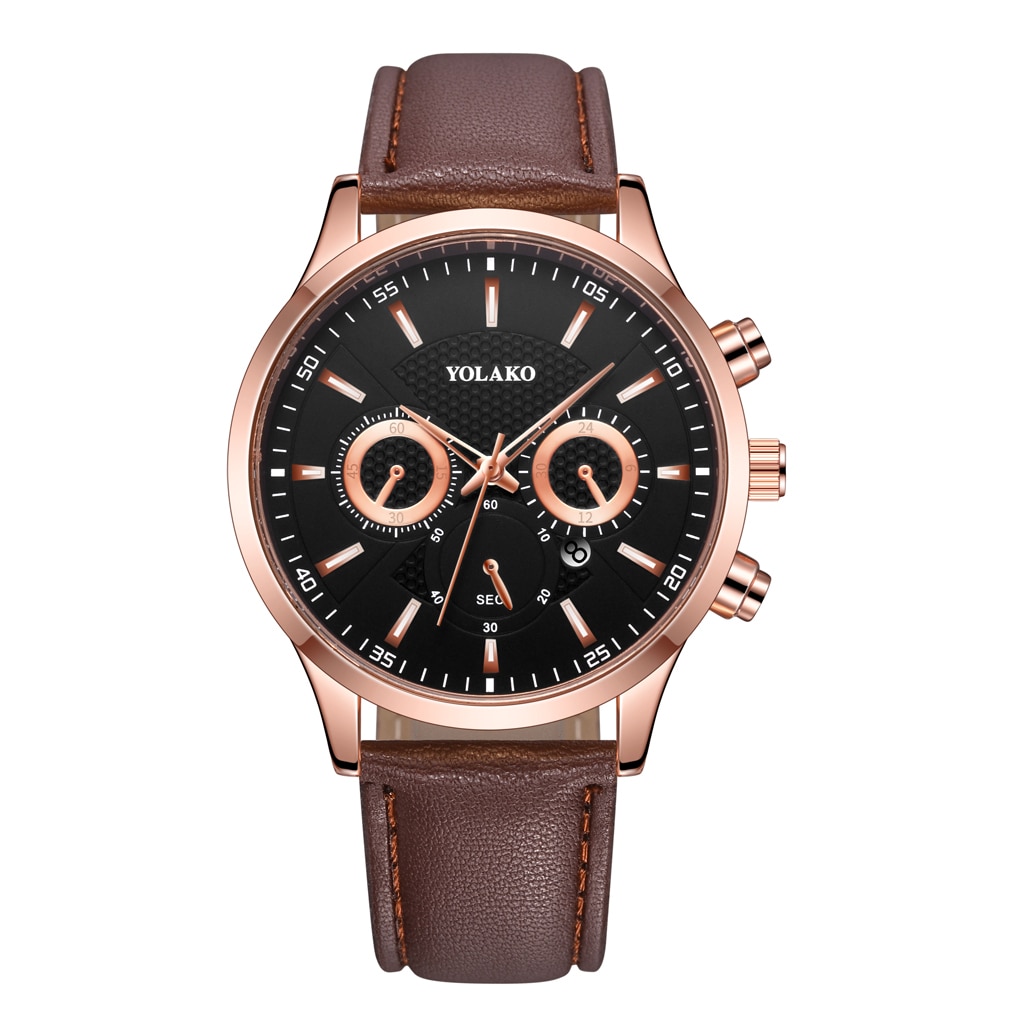 Luxury Men Business Watch Casual Leather Strap Quartz Wristwatches Male Clock