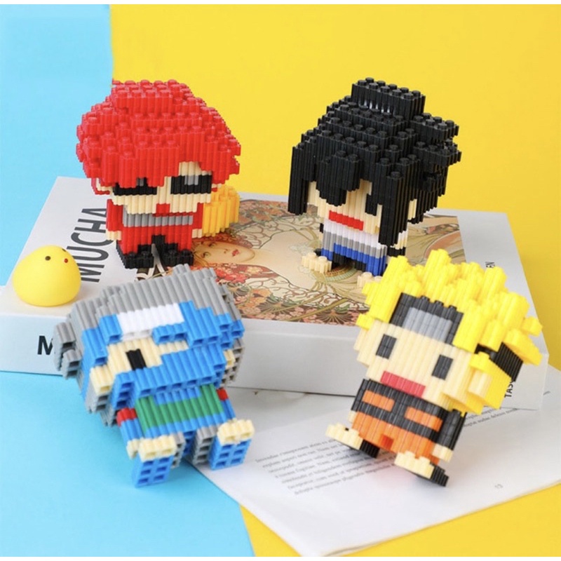 Mini Lego Bộ đồ chơi lắp ráp 3D mô hình nhân vật hoạt hình naruto vui nhộn