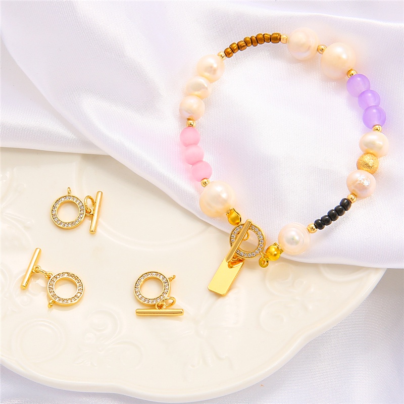 BEADIA Móc Khóa Đồng Mạ Vàng 18k Làm Trang Sức Vòng Tay