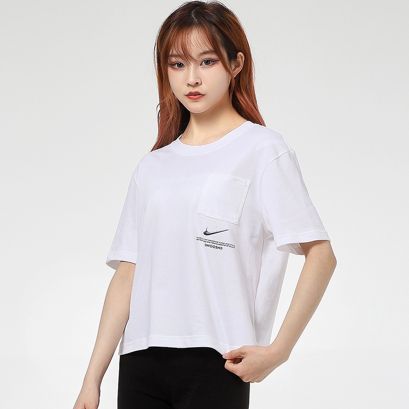 Nike Summer Casual Tee Round Neck White Fashion Travel Crop Tops Women CZ8912-100 | BigBuy360 - bigbuy360.vn