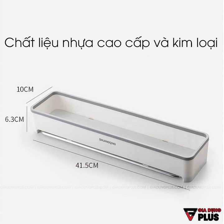 Kệ chữ nhật dán tường cao cấp, đa năng cho phòng tắm, nhà bếp / không cần khoan tường ShuangQuing (SQ-5255)