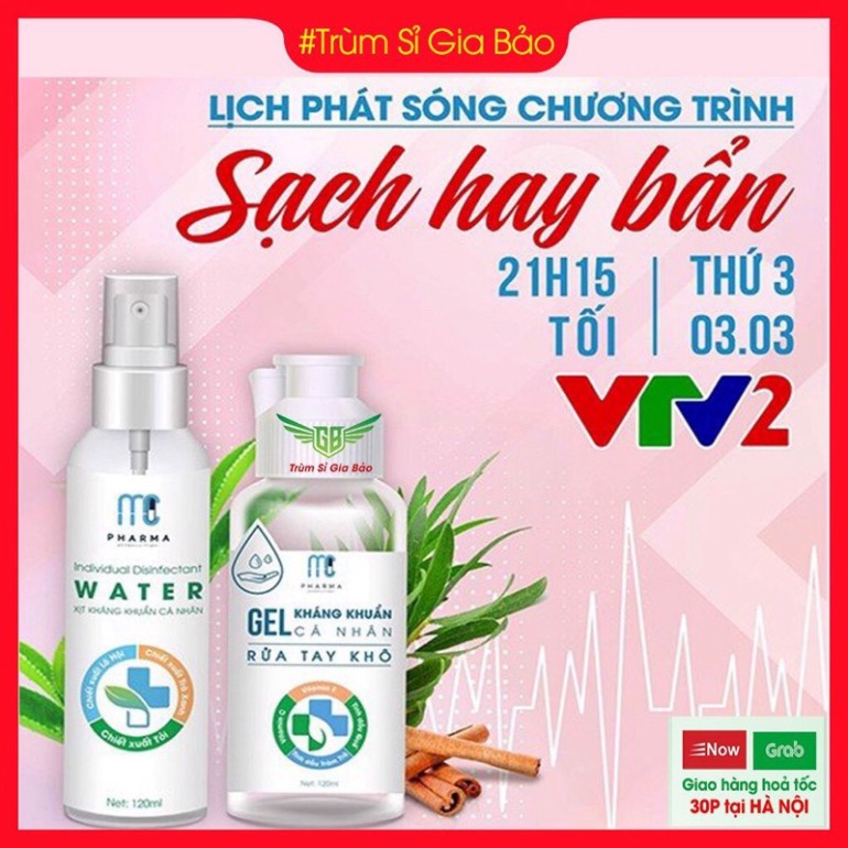 Xịt kháng khuẩn mc pharma toàn thân , nước diệt khuẩn khử trùng tay cá nhân phòng chống dịch . .