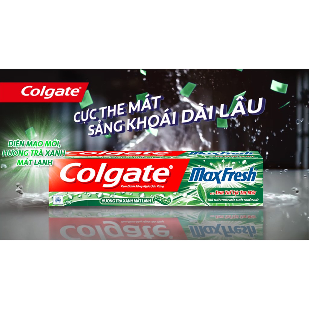 Kem đánh răng Colgate MaxFresh Bạc hà/ trà xanh cực the mát 180g