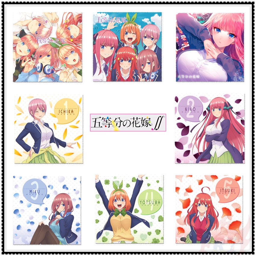 ★ Dụng Cụ Vệ Sinh Mắt Kính Họa Tiết Anime The Quintessential Quintuplets ★ 1 Khăn Lau Kính / Màn Hình Điện Thoại / Ống Kính Máy Ảnh