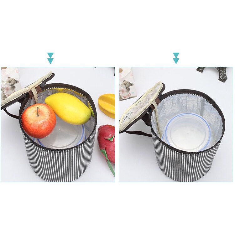 Túi đựng cơm hộp giữ nhiệt thực phẩm thức ăn cho dân văn phòng đi làm đựng cơm trưa vải Oxford chống thấm nước T002