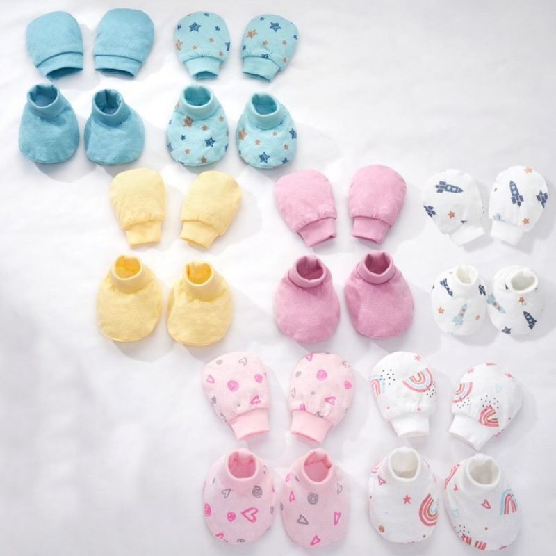 Set Bao Tay & Bao Chân Cotton Vân Thoáng Lullaby L4