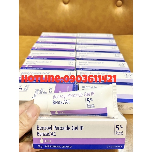 Gel Benzoyl Peroxide 2.5% &amp; 5% loại bỏ mụn,mụn viên,mụn bọc,sưng mụn,mụn đầu đen 20ml.