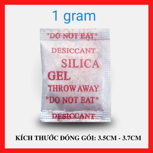 [1000đ] Gói hút ẩm Silicagel - Túi hút ẩm cho giày dép, thực phẩm,chống ẩm mốc (1gr/gói).