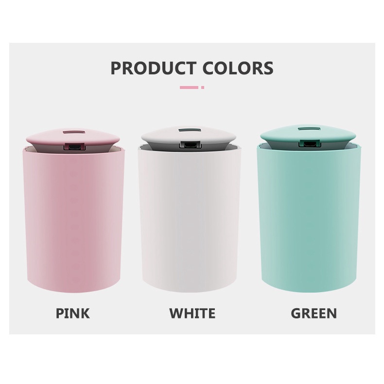 Máy phun sương tạo độ ẩm cho phòng ngủ và bàn làm việc, phun sương cấp ẩm đèn led nhiều màu sắc