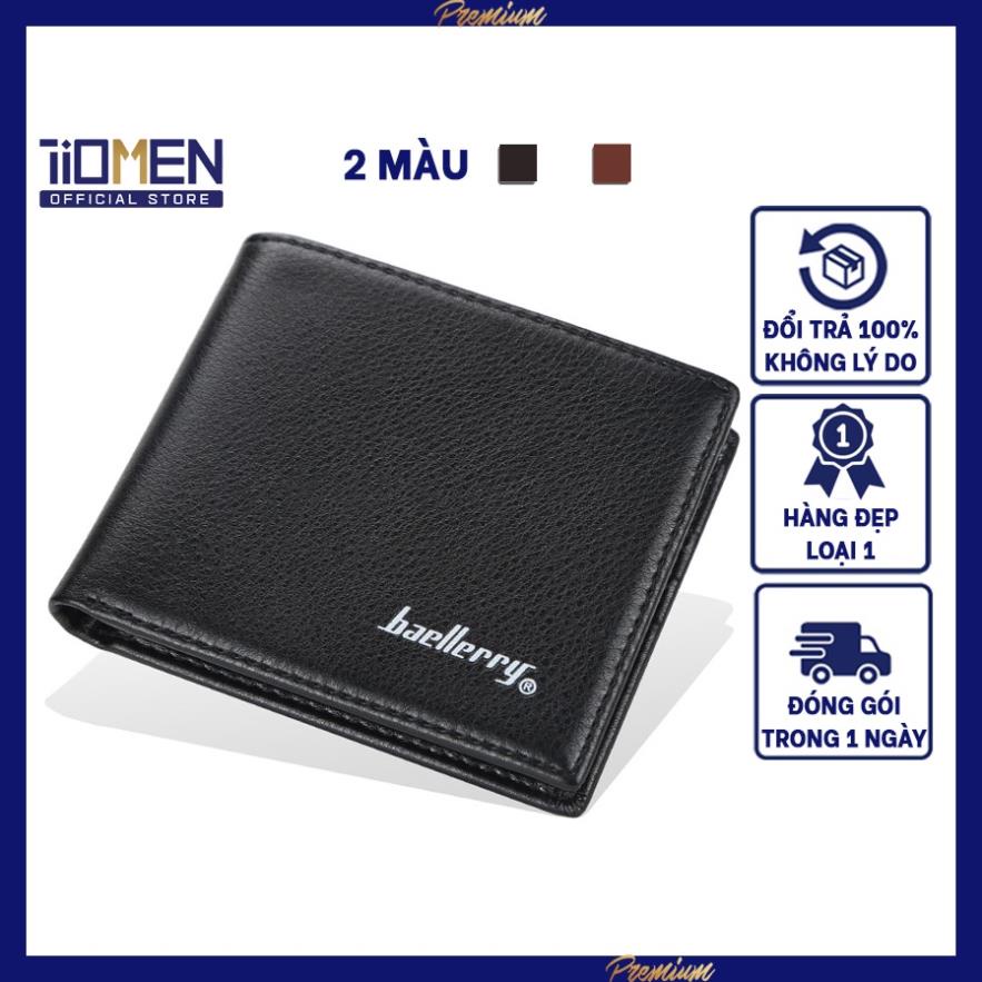 Ví nam da nhiều ngăn nhỏ gọn TIO MEN cao cấp, bóp nam mini dáng ngang da PU cao cấp - D9162 Xịn