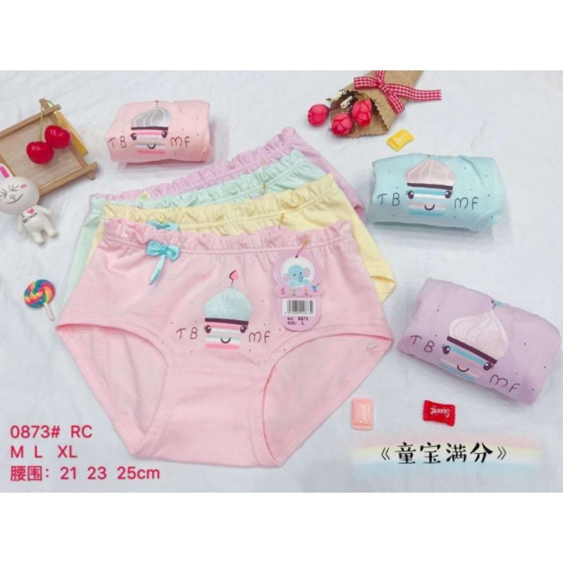 Quần chíp bé gái 100% cotton mềm mại