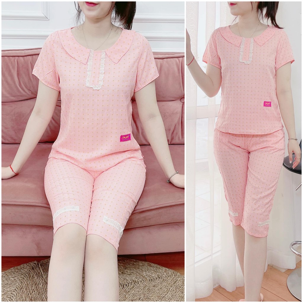 bộ đồ chất thô kate hàn mềm thoáng mát