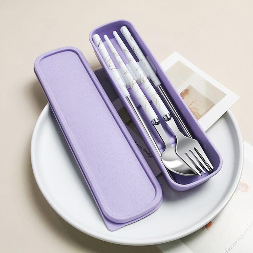 Bộ 3 Món Muỗng Đũa Nĩa Di Động Có Thể Tái Sử Dụng Kèm Hộp Đựng