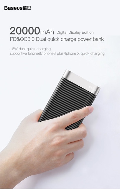 Pin sạc dự phòng sạc nhanh Baseus Parallel PD Power Bank 20,000mAh cho Smartphone/ Tablet/ Macbook