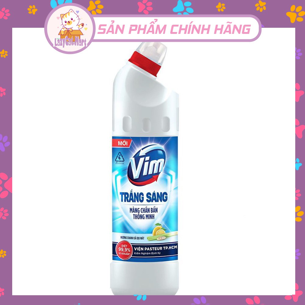 Tẩy Rửa Bồn Cầu Trắng Sáng Vim 870ml Hương Oải Hương Dịu Mát và Hương Chanh Sả