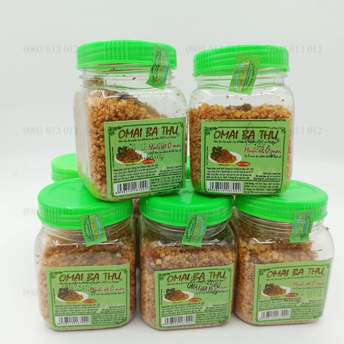 Muối ô mai chấm xoài- Vị ô mai tự nhiên từ Hà Nội (1 lọ/100g), muối ô mai bà Thu có tem chống hàng giả chính hãng siêu