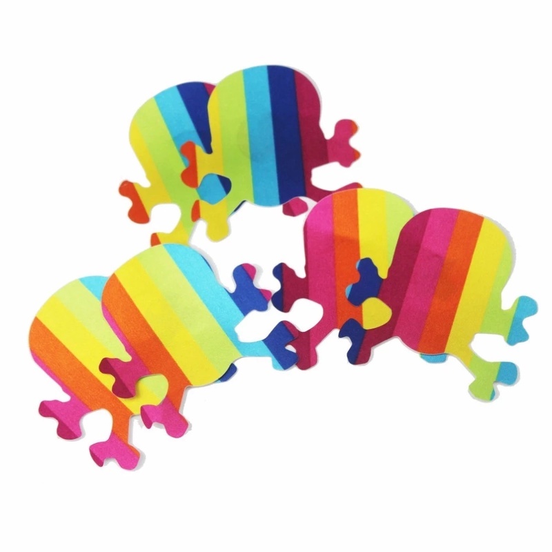 1 Cặp Miếng Dán Nhũ Hoa Hình Cánh Bướm Màu Cầu Vồng Vô Hình Dùng Một Lần Cho Nữ