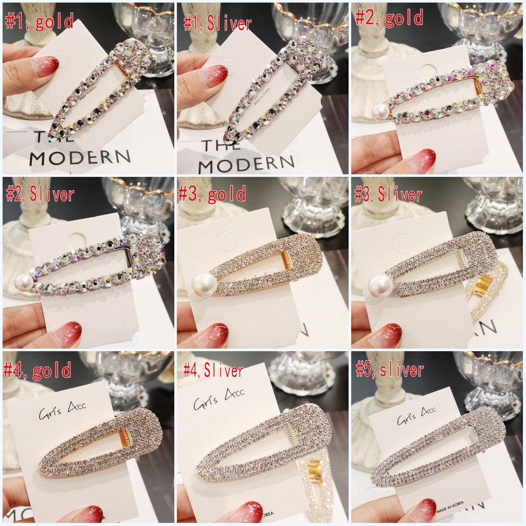 Kẹp tóc thời trang thiết kế đính đá và ngọc trai lấp lánh sang trọng dành cho nữ