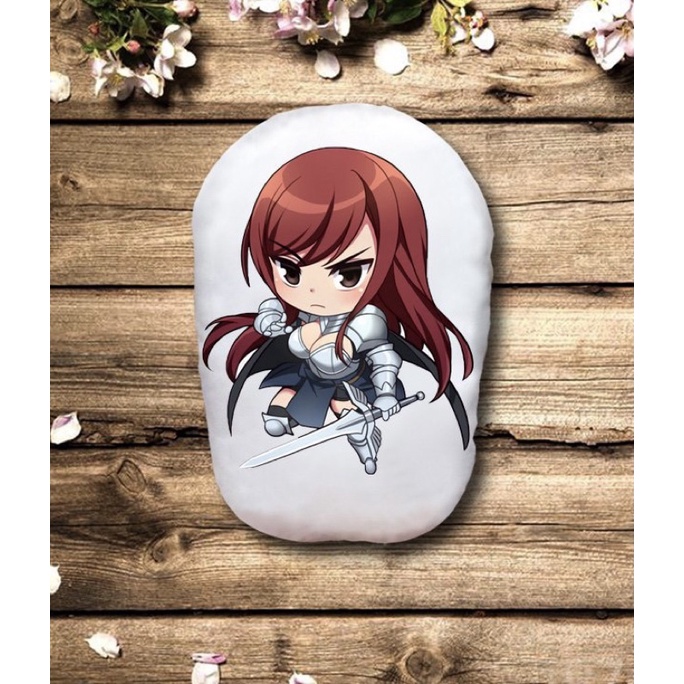 Gấu bông Erza Scarlet fairy tail 2 mặt ảnh/ Gối ôm anime fairy tail Erza