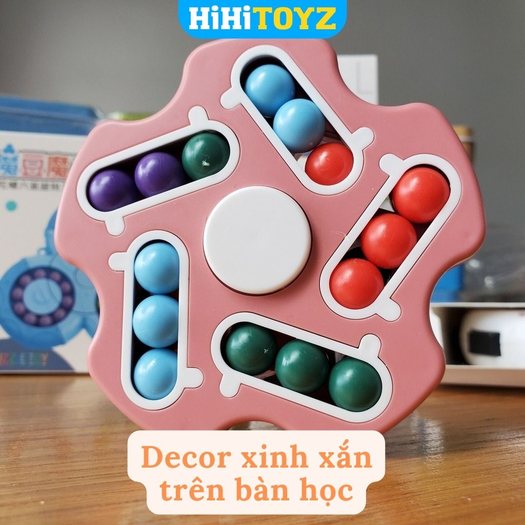 Rubik Biến Thể Hạt Đậu, Rubik hình Ngôi Sao 2 trong 1 Magic Bean Spinner, Đồ chơi thông minh cho bé