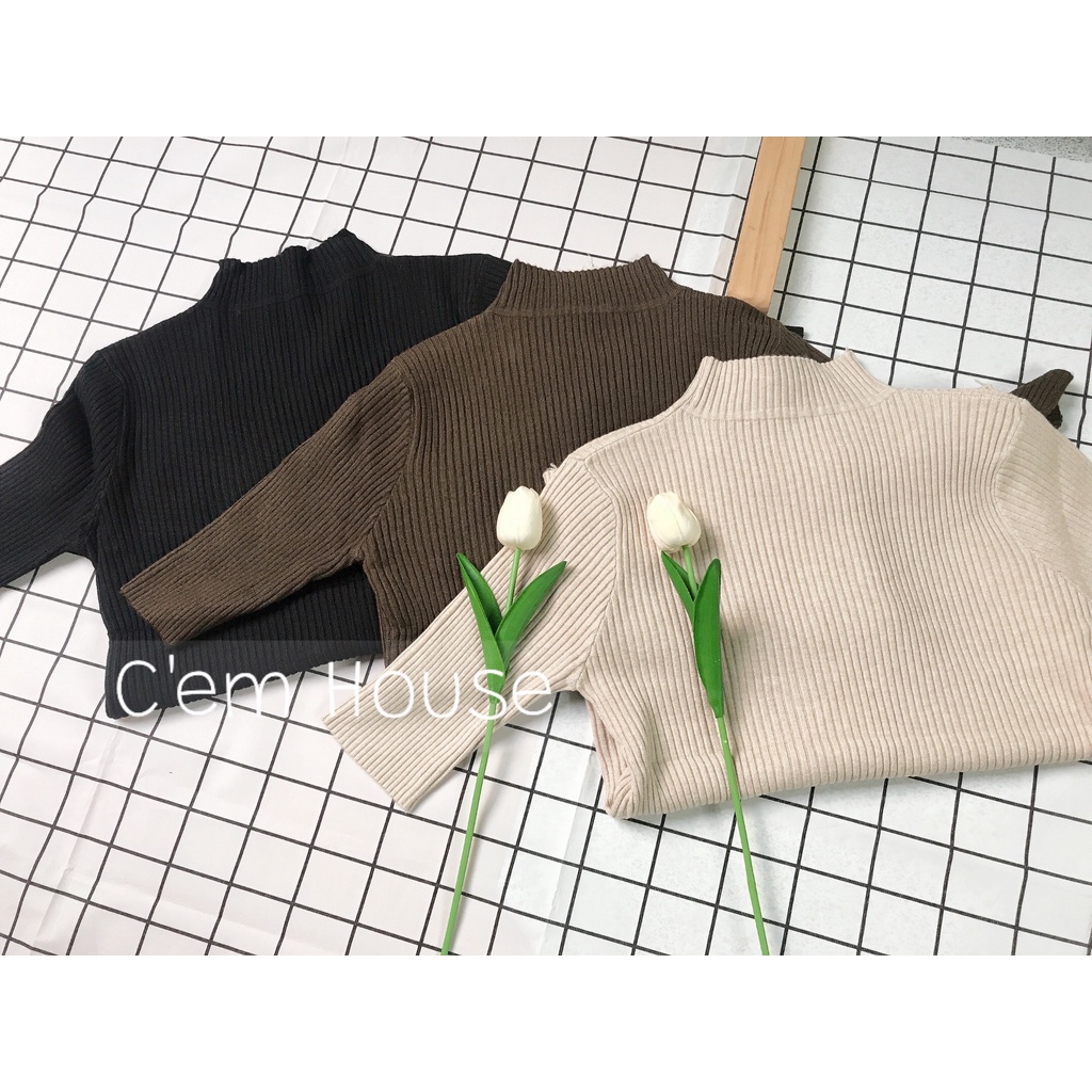 Áo len tăm ôm body tay lỡ cổ 3cm ( ẢNH THẬT SHOP CHỤP)
