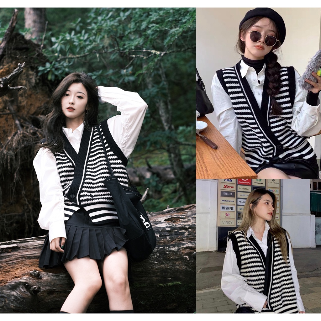 Áo gile len nữ A25 cổ V hottrend, áo len sát nách phong cách hàn quốc, hàng chất lượng tốt nói không với hàng xấu.