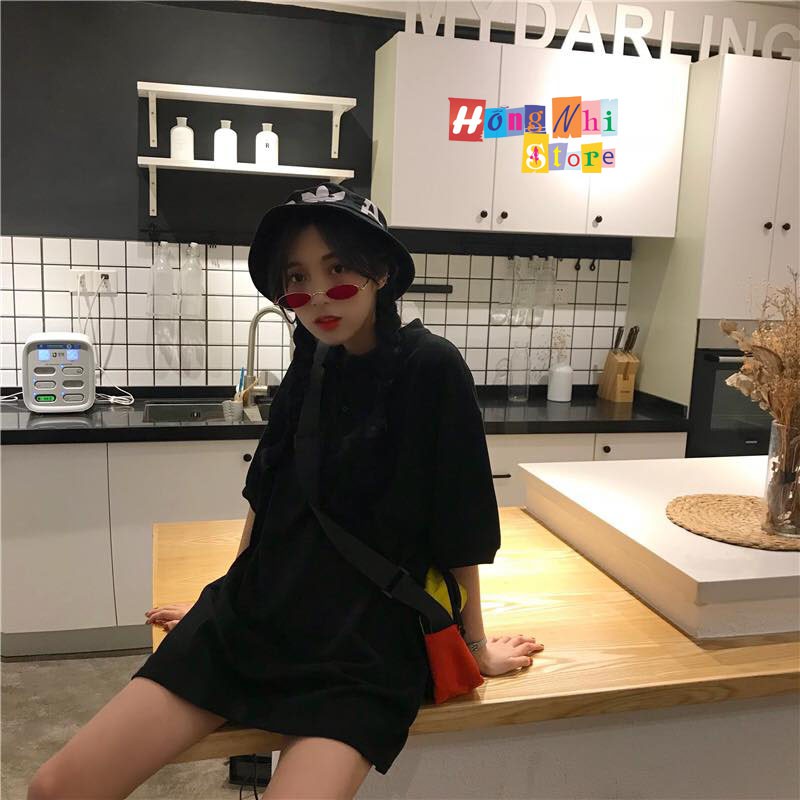 ÁO THUN POLO TAY LỠ TRƠN MÀU ĐEN - ÁO THUN TAY LỬNG BASIC POLO BLACK UNISEX - MM | BigBuy360 - bigbuy360.vn