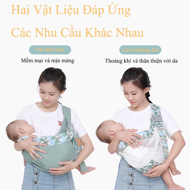 Địu Em Bé, Khăn Choàng Cho Bé 0-36 Tháng Tuổi, Đa Năng, An Toàn, Tiện Lợi Tặng Túi Rút Gấp Gọn