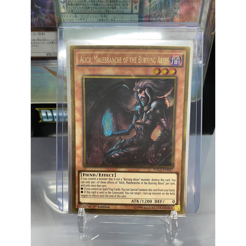 [ Dưa Hấu Yugioh ] Lá bài thẻ bài Alich, Malebranche of the Burning Abyss - Gold Rare - Tặng bọc bài nhựa bảo quản