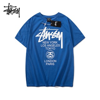 🔥全场免郵🔥+關注現折 stussy 夏季爆款世界巡游经典款 T恤 經典印花 寬松休閒T恤 男女情侶裝 t-shir