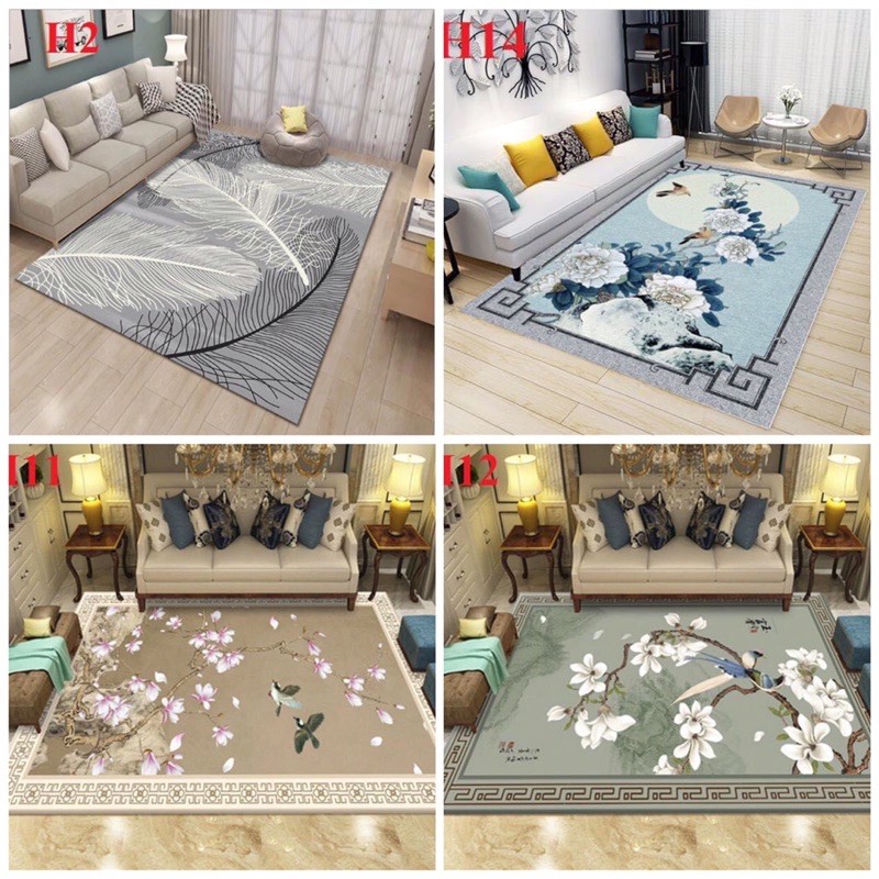 Thảm trải sàn phòng khách - Thảm in họa tiết 3D nhập khẩu ( 2m3 x 1m6 )