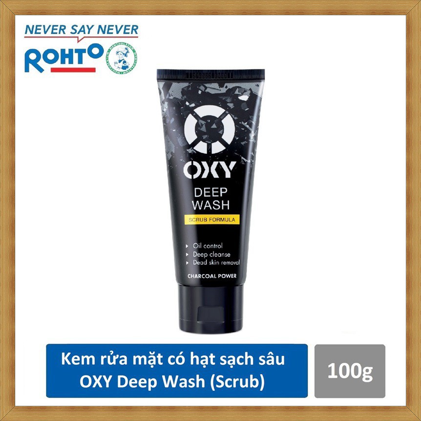 Kem Rửa Mặt Có Hạt { CHÍNH HÃNG } Oxy Deep Wash 100g - Làm Sạch Sâu, Đánh Bay Nhờn, Tút Sáng Da