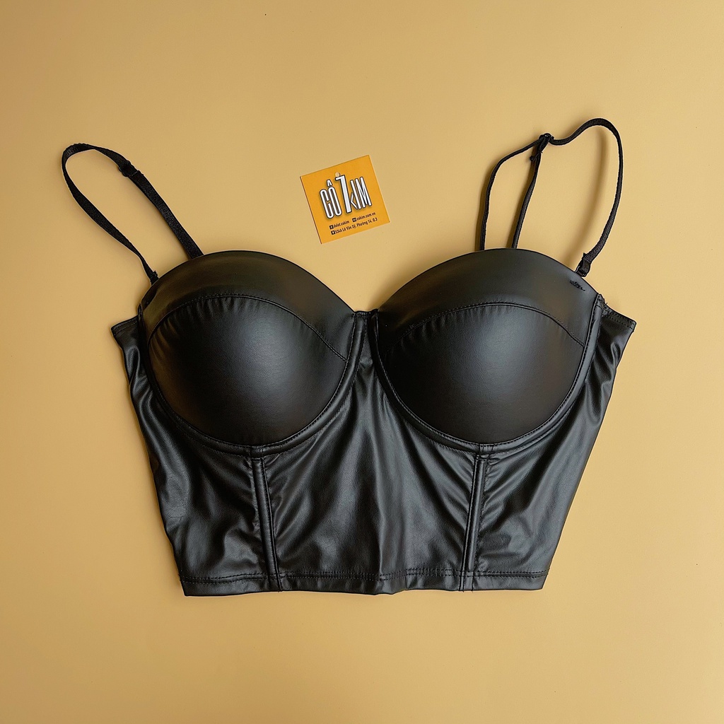 Áo corset da PU mút 2cm có gọng ôm trọn quả có thể mặc bỏ dây vai Cô Kim 7 | BigBuy360 - bigbuy360.vn