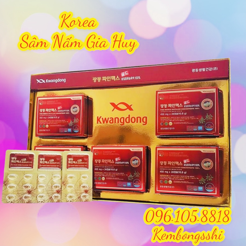 [Hàng Mới DATE 2024] Tinh Dầu Thông Đỏ KWANGDONG PINE MAX GOLD Hàn Quốc, Hộp 120 Viên