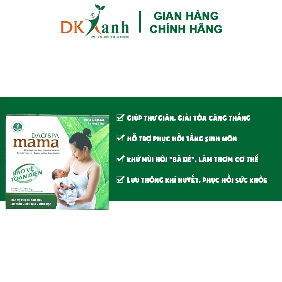 [HÀNG CÔNG TY] Xông tắm cho mẹ sau sinh Dao'spa mama chính gốc Dao đỏ,  Đại học Dược HN - DK Pharma - 250ml/chai