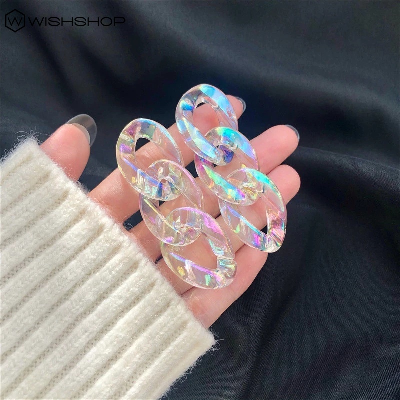 [Fashion Korean Transparent Acrylic Chains Stud Earrings ] [Ladies Elegant Studs Earrings] [Korean INS Simple Style Bridal Wedding Party Ear Jewelry]