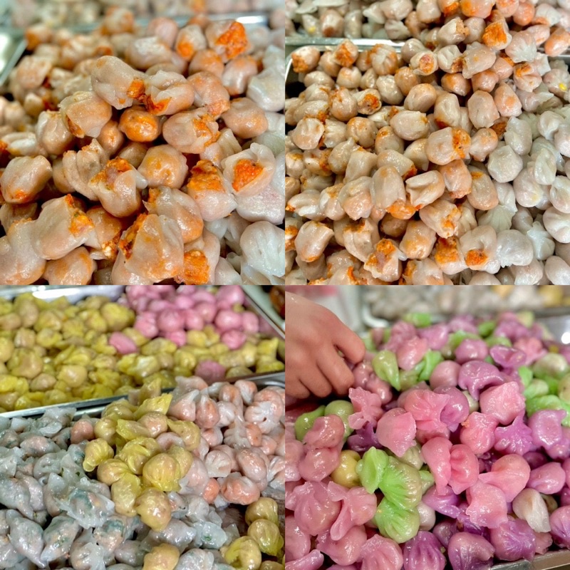 Há cảo ngũ sắc người hoa khay 25 viên 500gr (giao hỏa tốc tphcm)